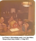 1973-08: Lori's 13th birthday party