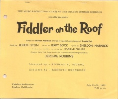 1975-07-29: Fiddler on the Roof program (1)